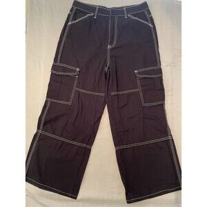 H & M Divided Pants Womens Size 4 Black Wide Leg 90's Hip Hop Retro